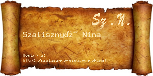 Szalisznyó Nina névjegykártya